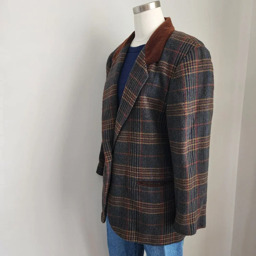 Vintage Plaid Blazer Size: 14P - Picture 5 of 16